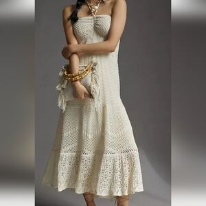 FARM Rio Cream Midi Dress